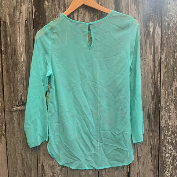 Teal Floral Blouse - Picture 3 of 3